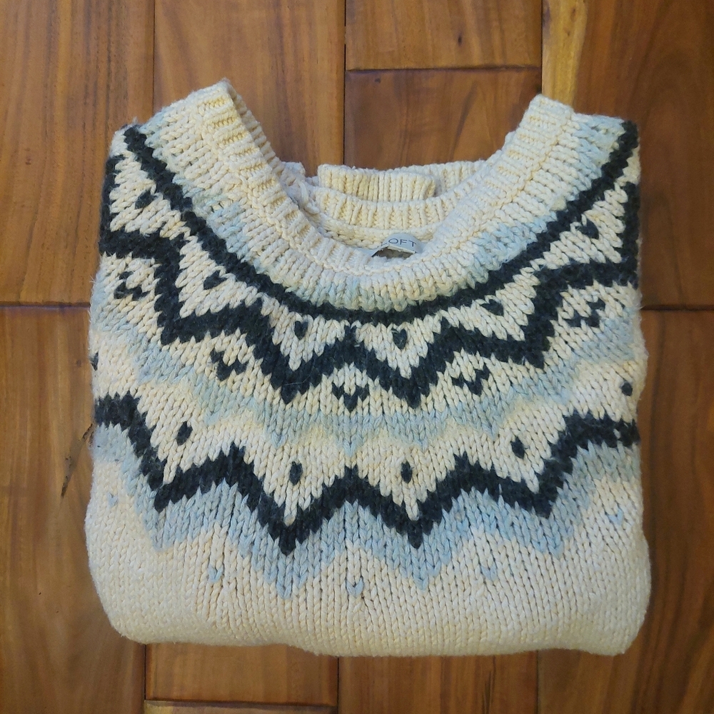 Fair Isle ladies sweater LOFT sz S